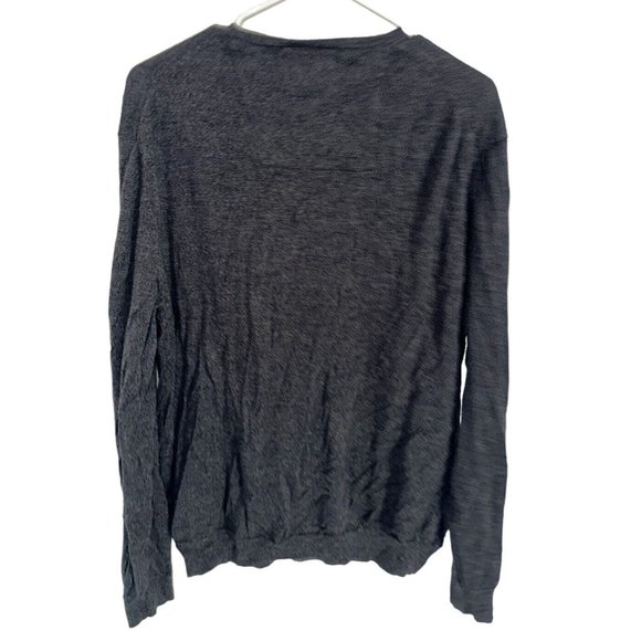 Calvin Klein Italian Merino Wool V Neck Sweater Mens Sz XL Dark Gray - Picture 2 of 6